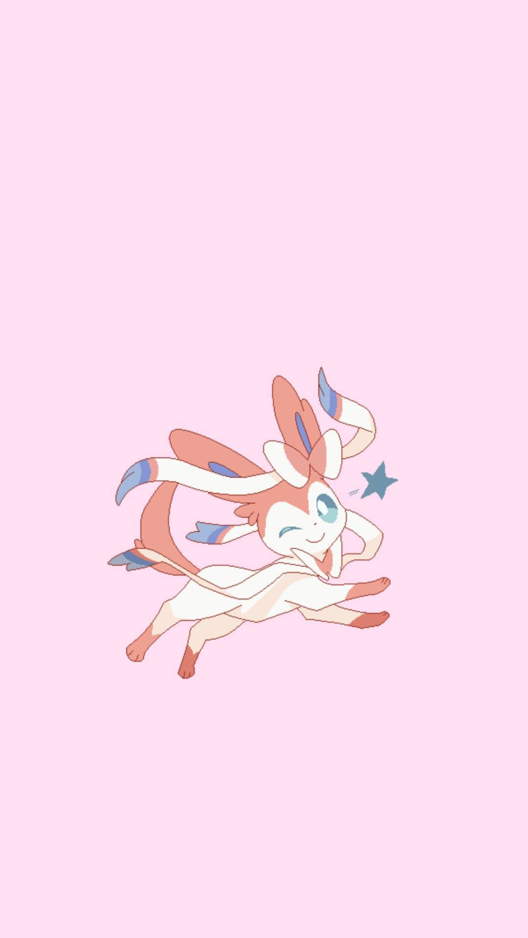 A Lovely Pink Sylveon Hopping Background