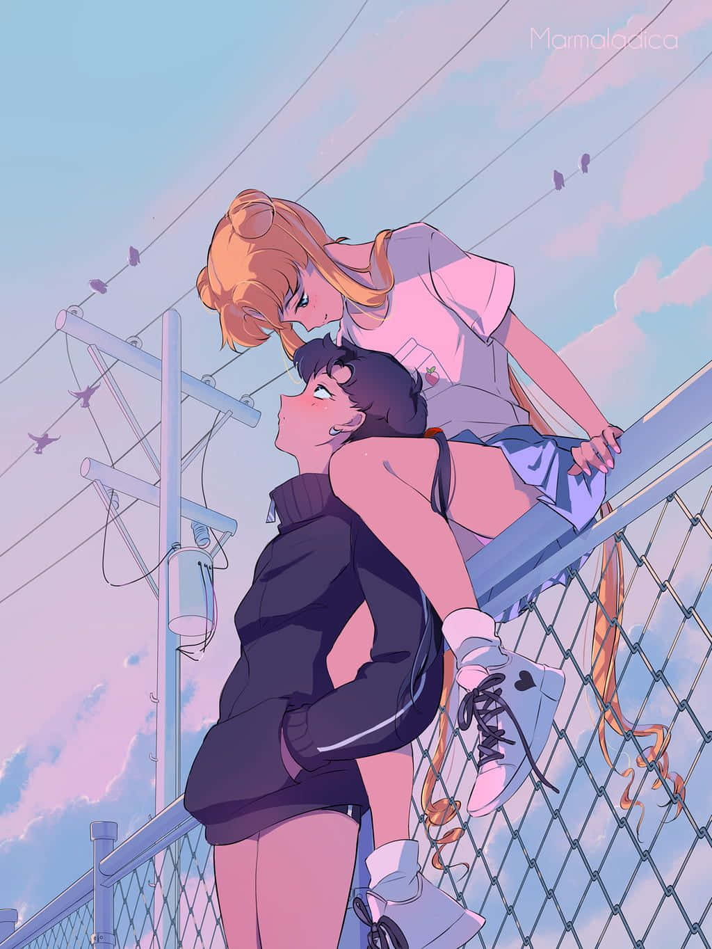 “a Loving Aesthetic Couple Anime” Background