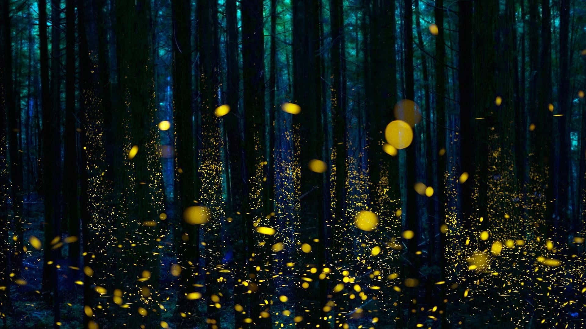 A Luminous Firefly Lights Up The Night Sky Background