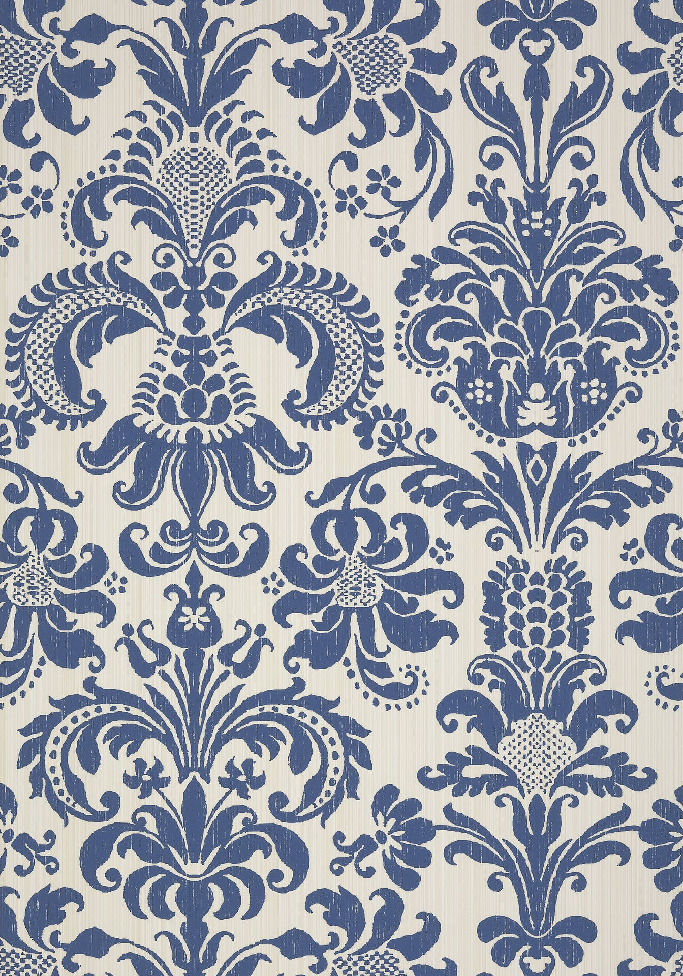 A Luxurious Combination Of Nautical Blue And Regal Gold In A Floral Print Background