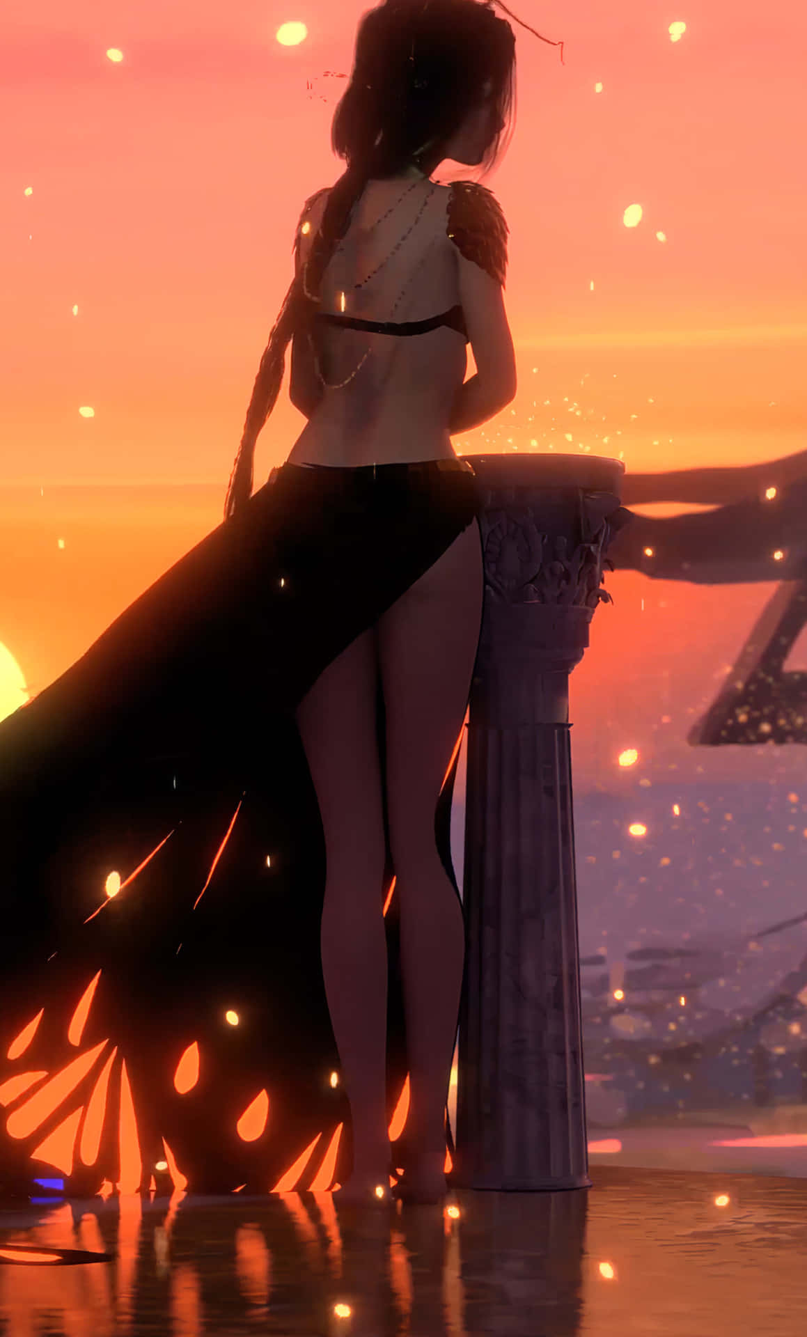 A Magical Anime Sunset On Your Iphone Background