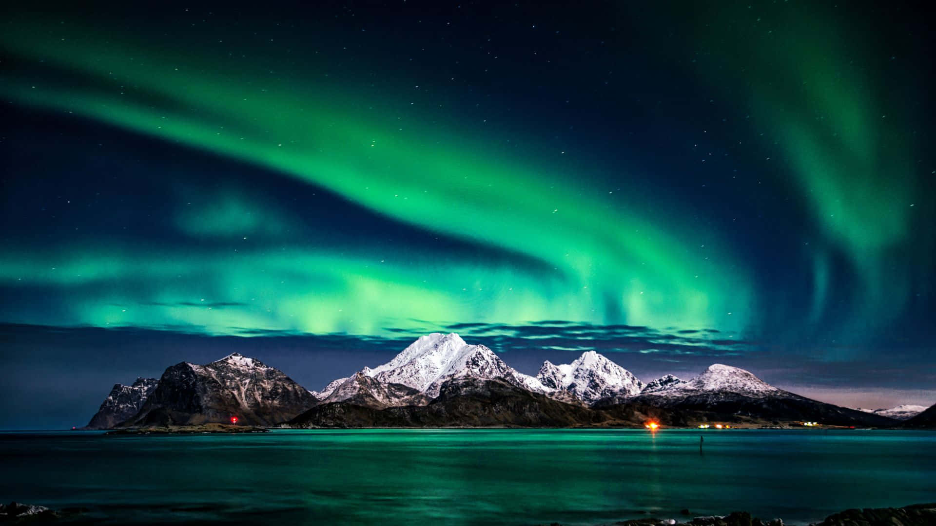 A Magical Dance Of The Northern Lights In The Night Sky Background