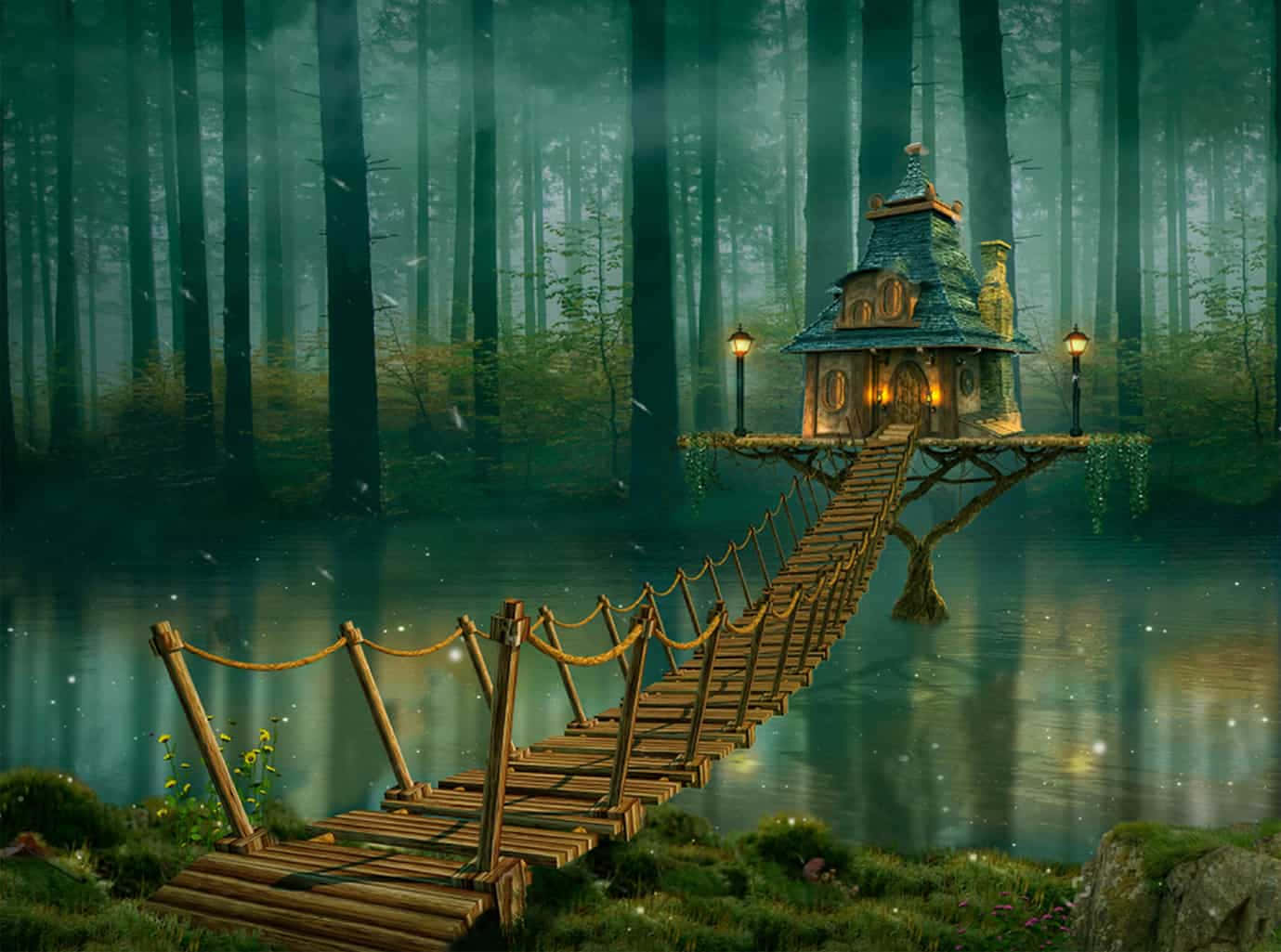 A Magical Fairy Forest Full Of Wonder. Background