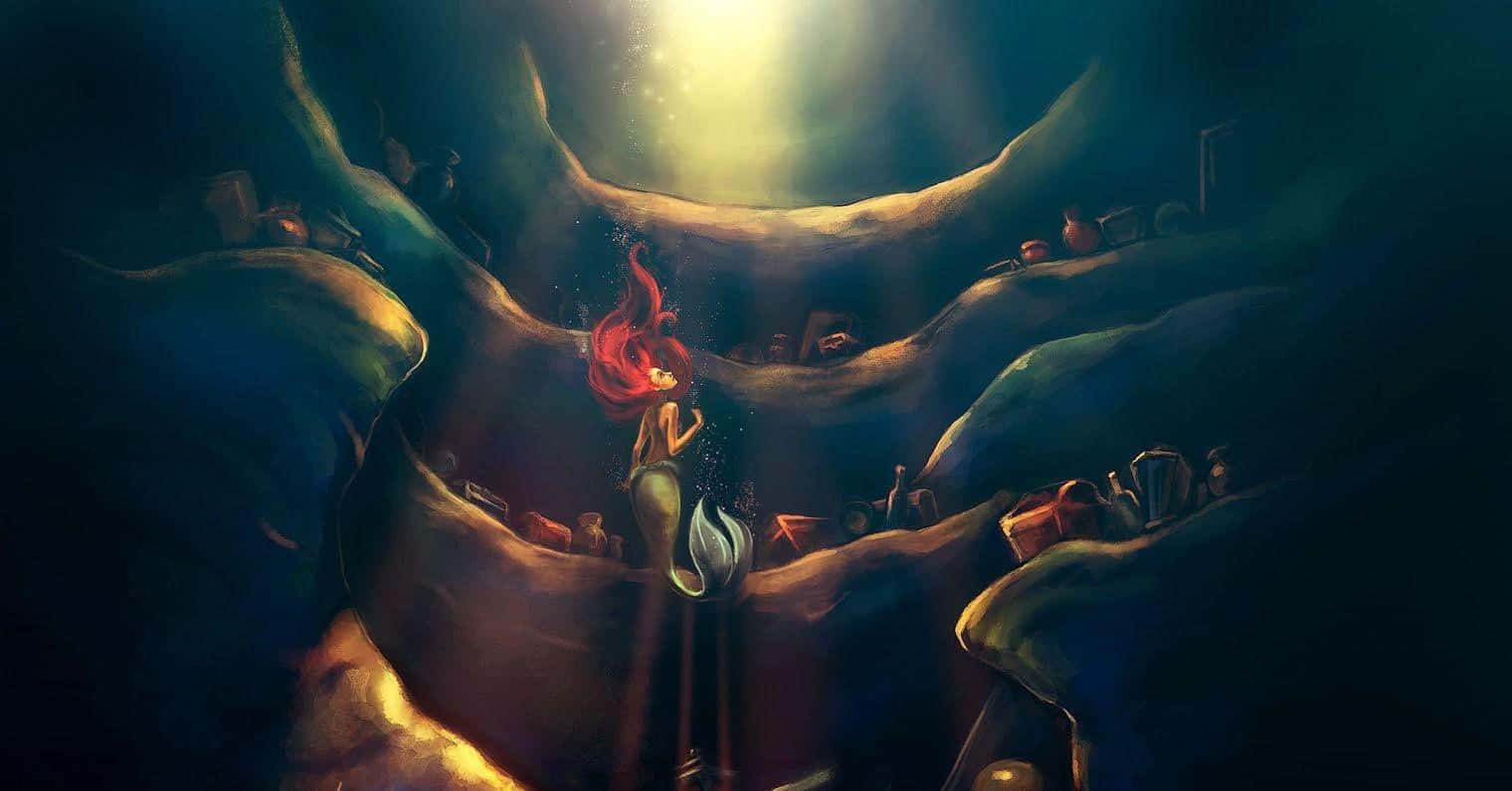 A Magical Moment From Disney's The Little Mermaid Background