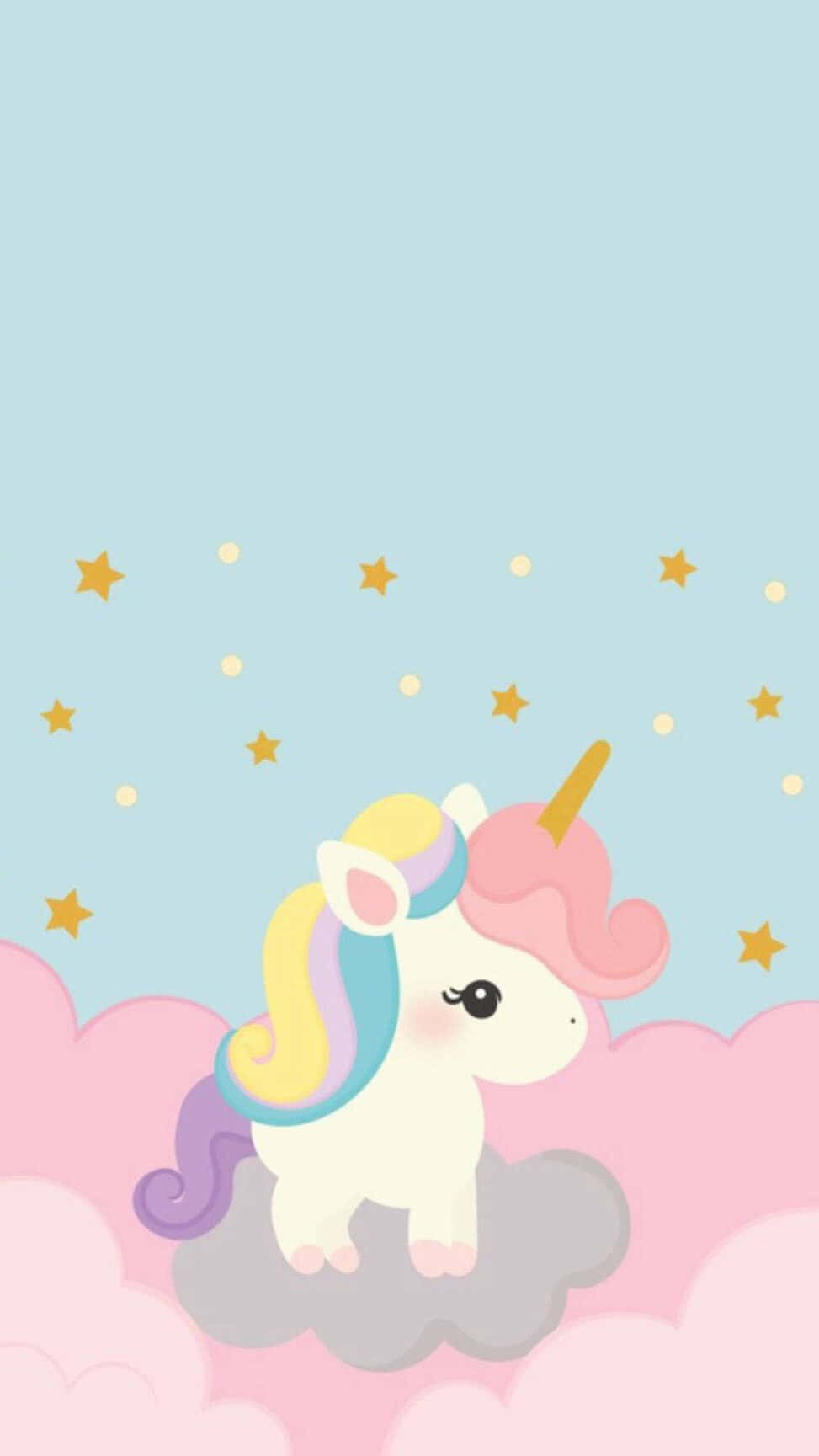 A Magical Pastel Unicorn Against A Pastel Sky Background