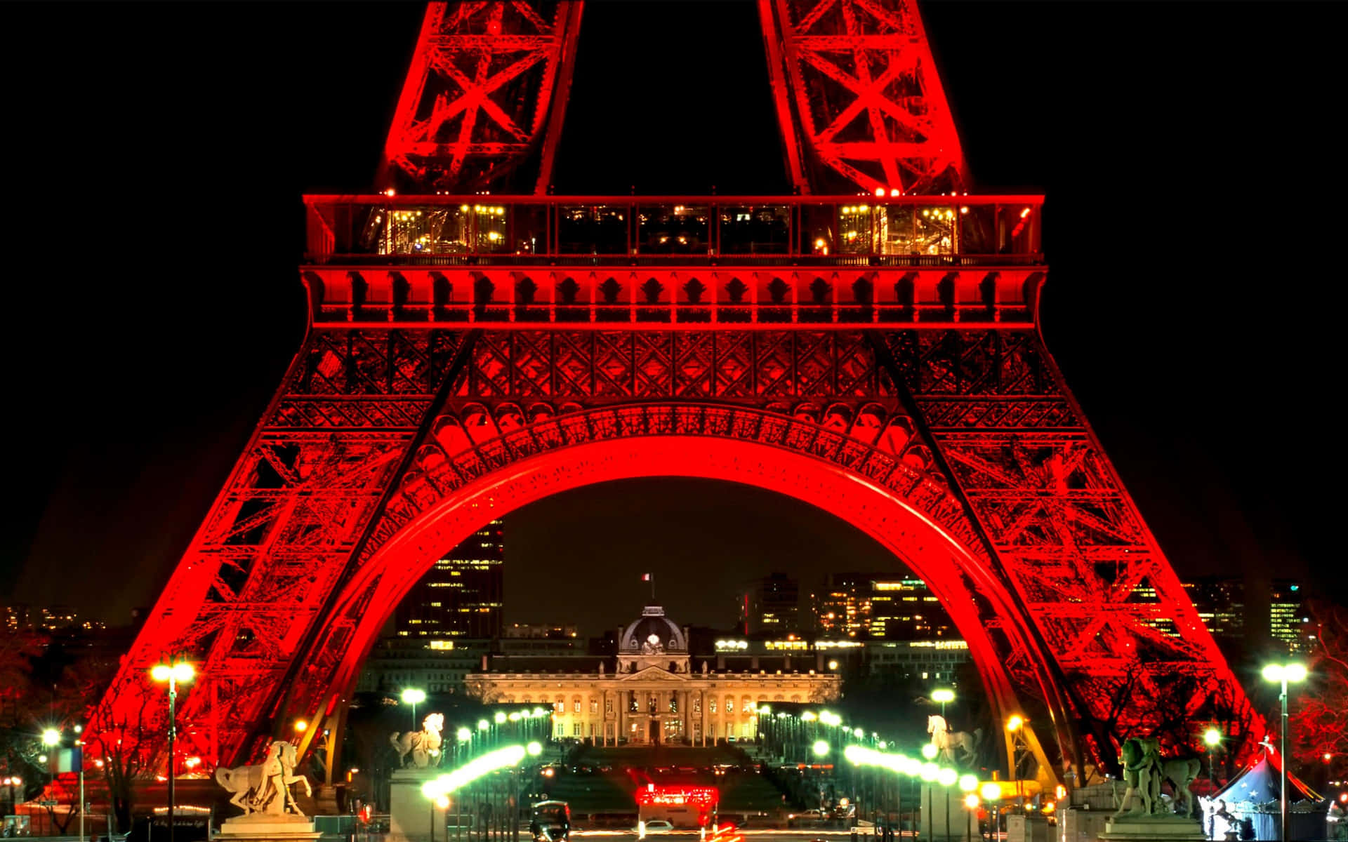 A Magical View Of Paris At Night Background