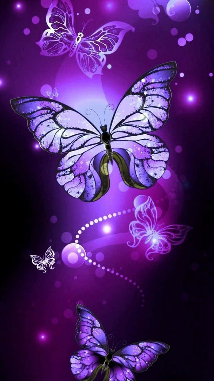 A Magnificent And Colorful Cute Purple Butterfly Background