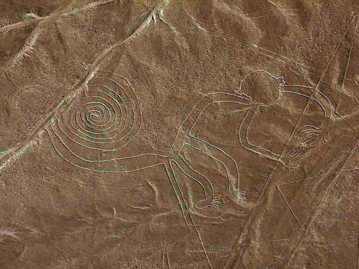 A Majestic Aerial View Of The Nazca Lines Background
