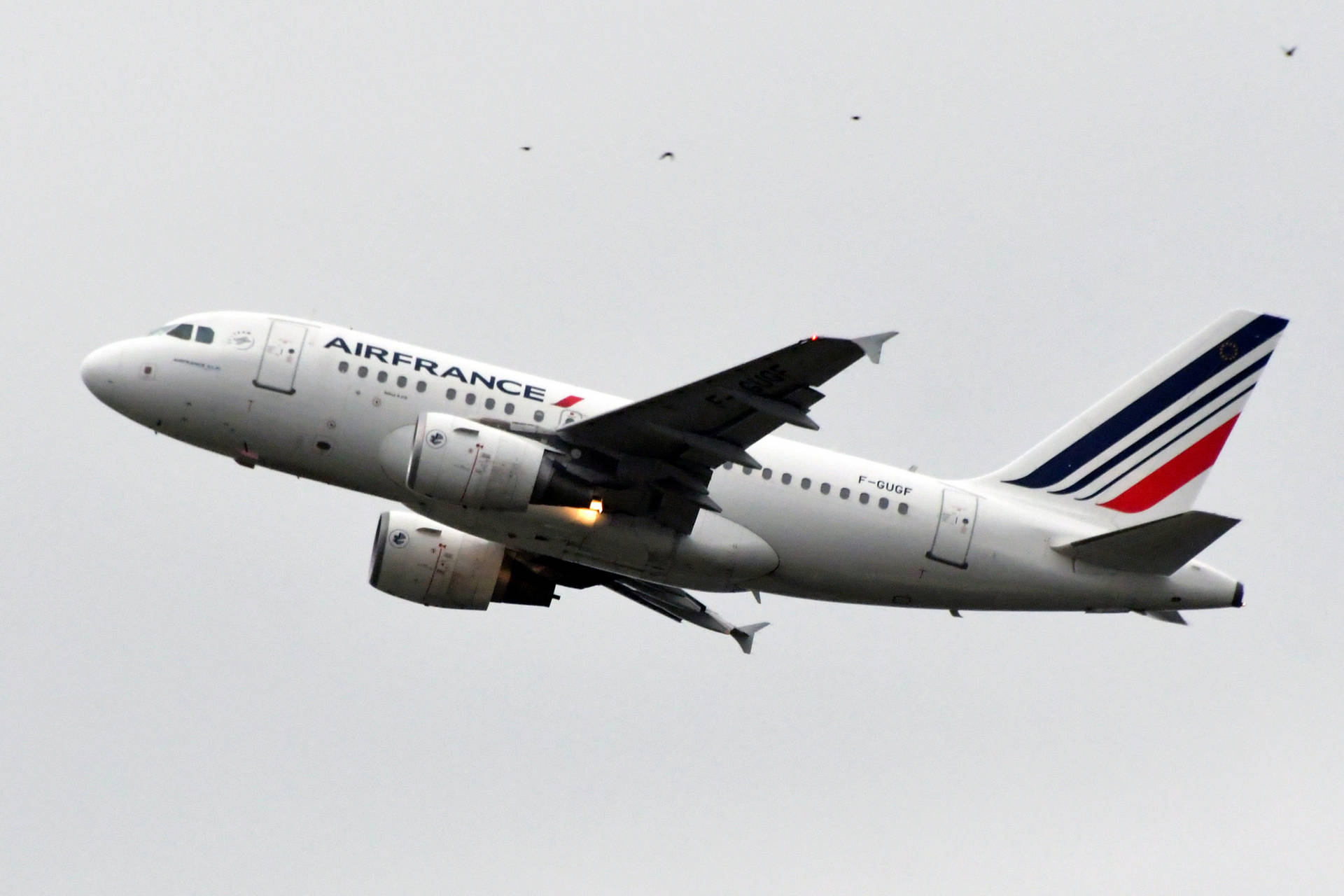 A Majestic Air France Airbus A380 Soaring In The Sky