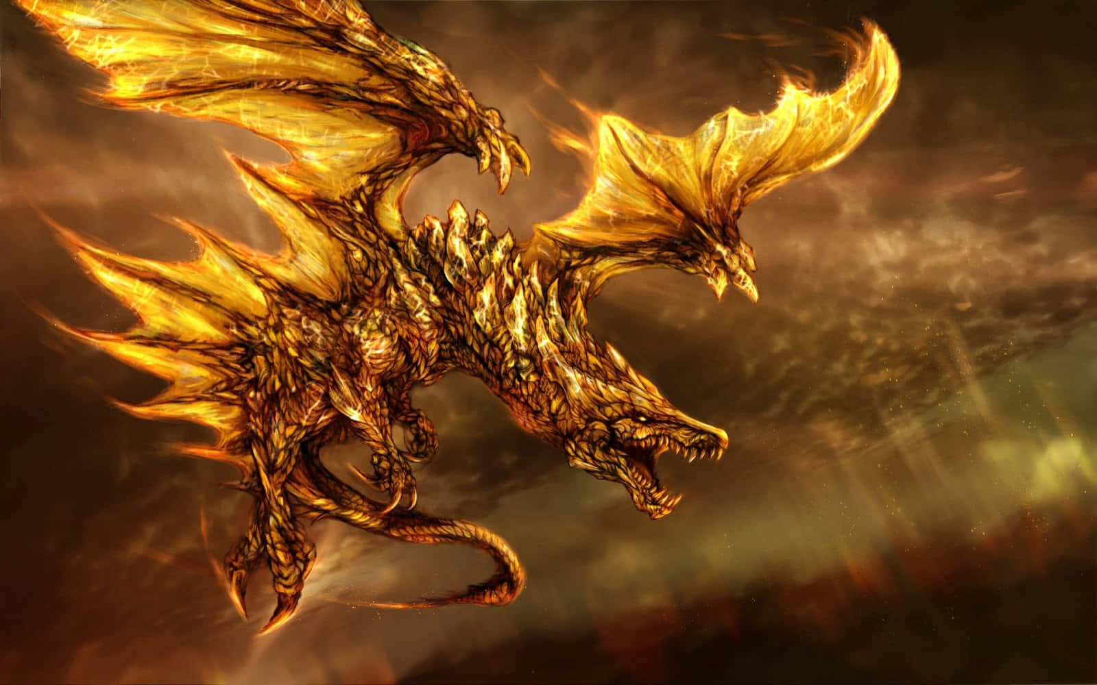 A Majestic And Powerful Dragon Takes Flight Background