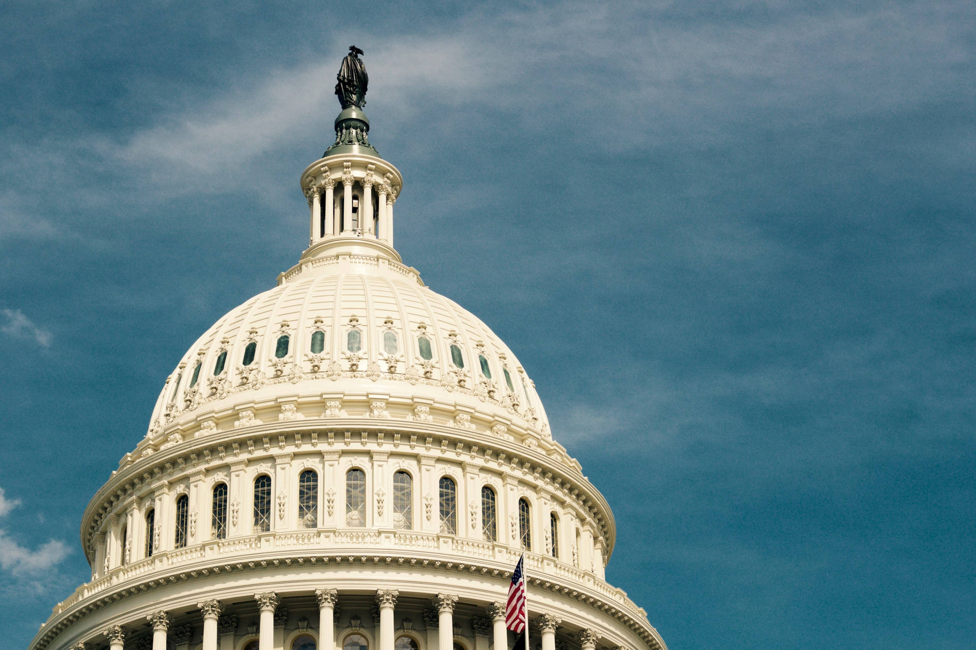 A Majestic Close-up View Of The U.s. Capitol Hill Background