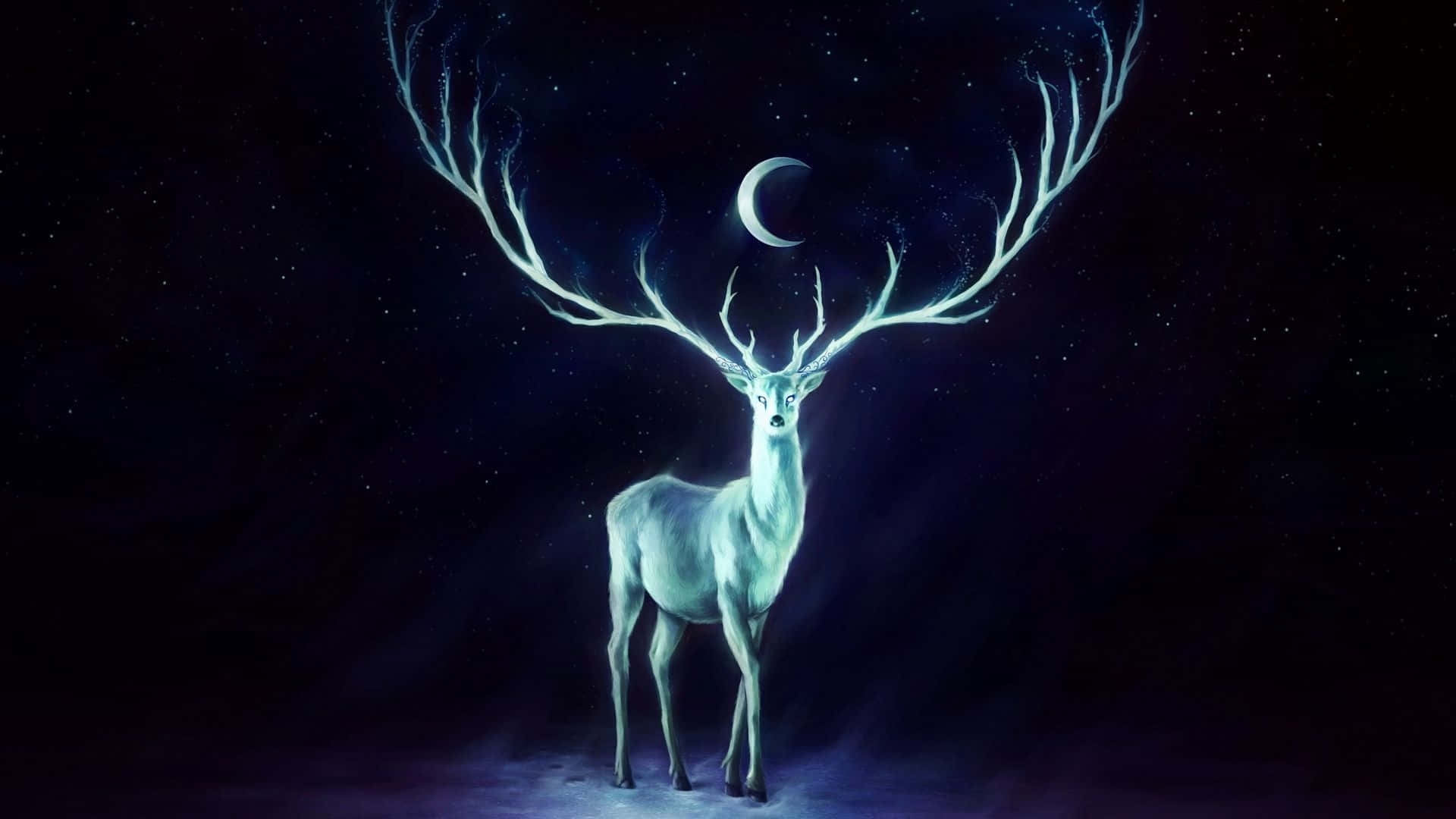 A Majestic Cool Deer Standing In Front Of Glistening Mountains Background