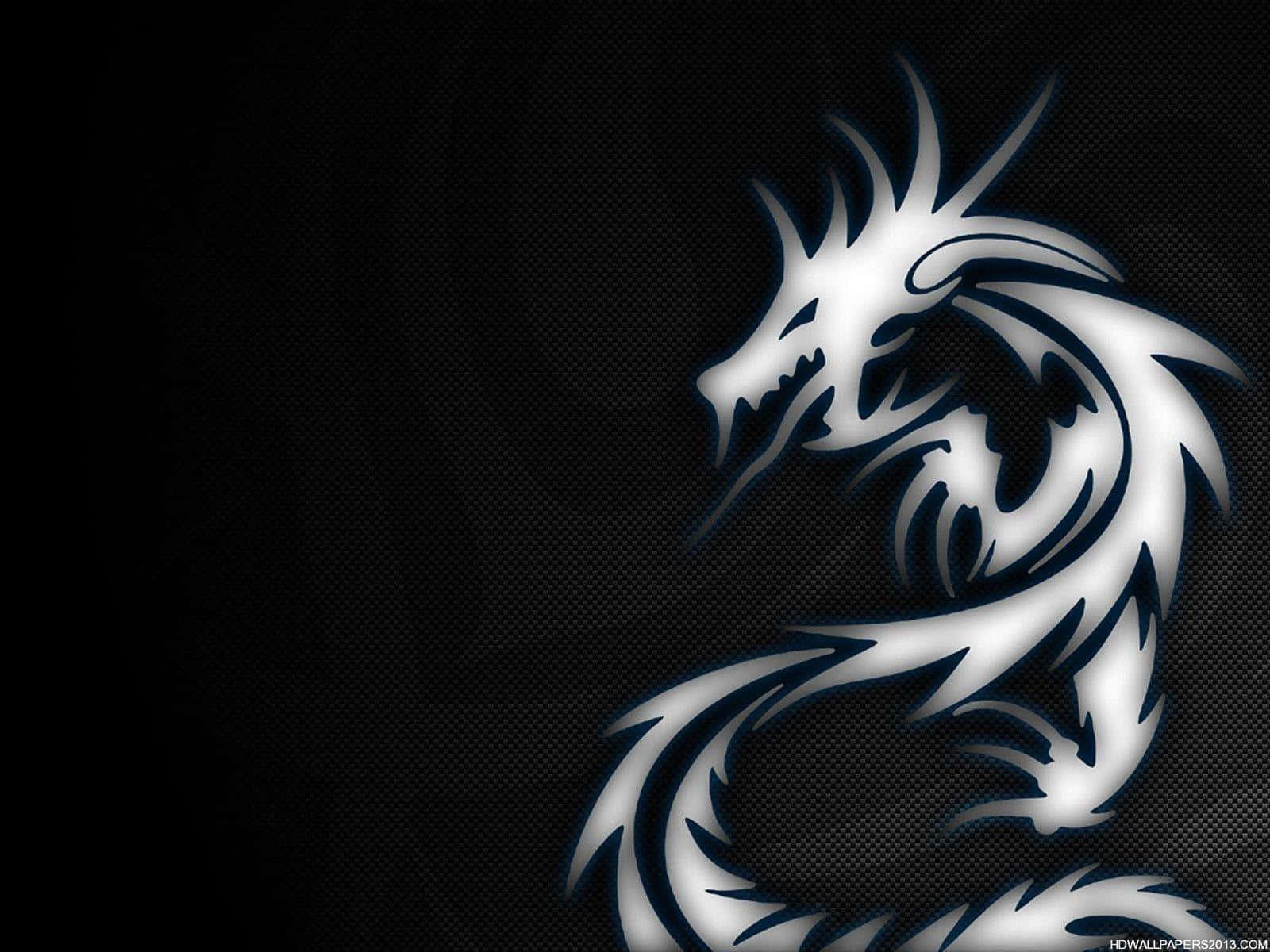 A Majestic Dragon Breathing Fire Amidst The Night Sky. Background
