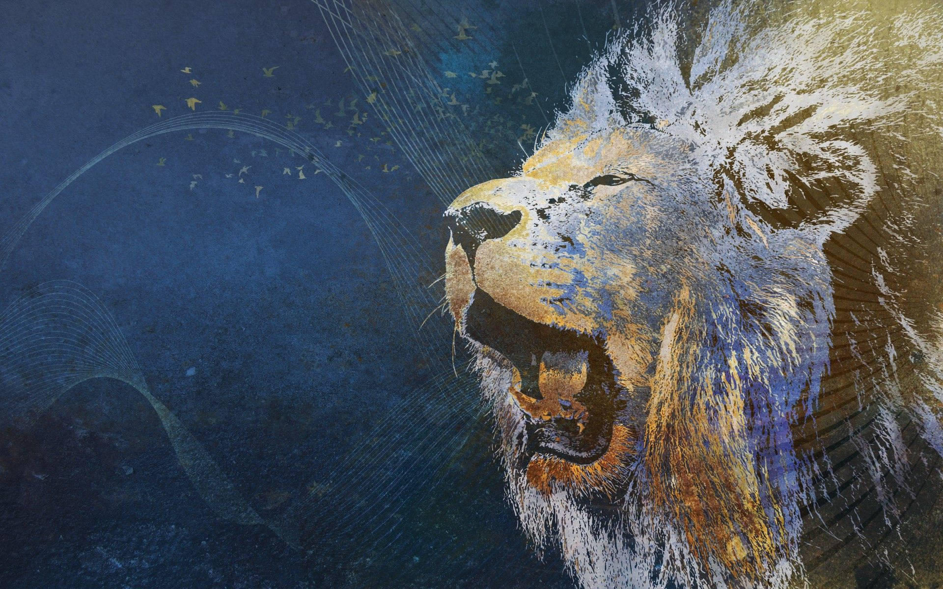 A Majestic Lion In Digital Art Background