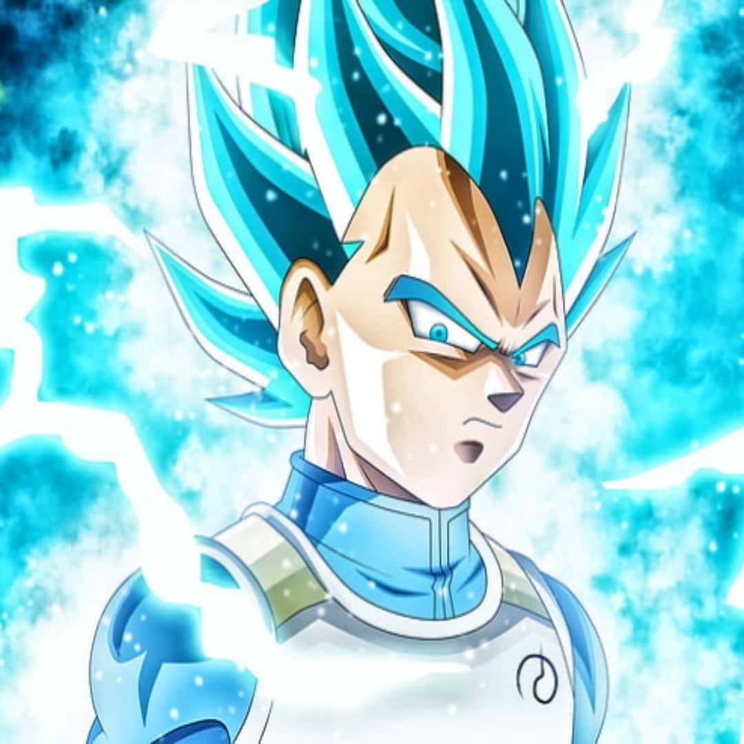 A Majestic Portait Of Vegeta Blue In High Definition Background