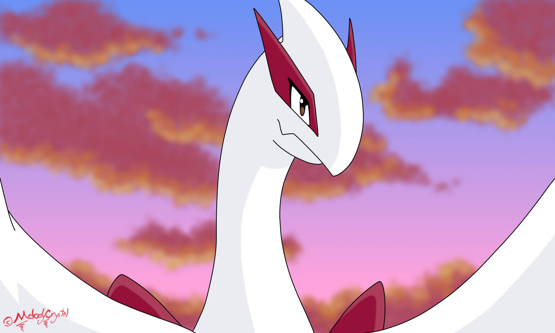 A Majestic Shiny Lugia Taking In The Sun Background