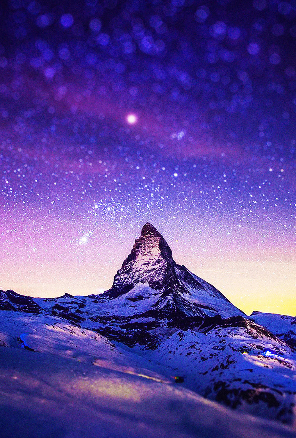 A Majestic View Of A Night Mountain Background