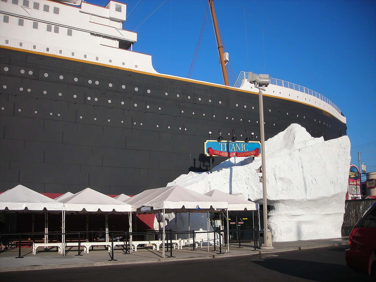 A Majestic View Of The Rms Titanic Museum With Canopy Tents.