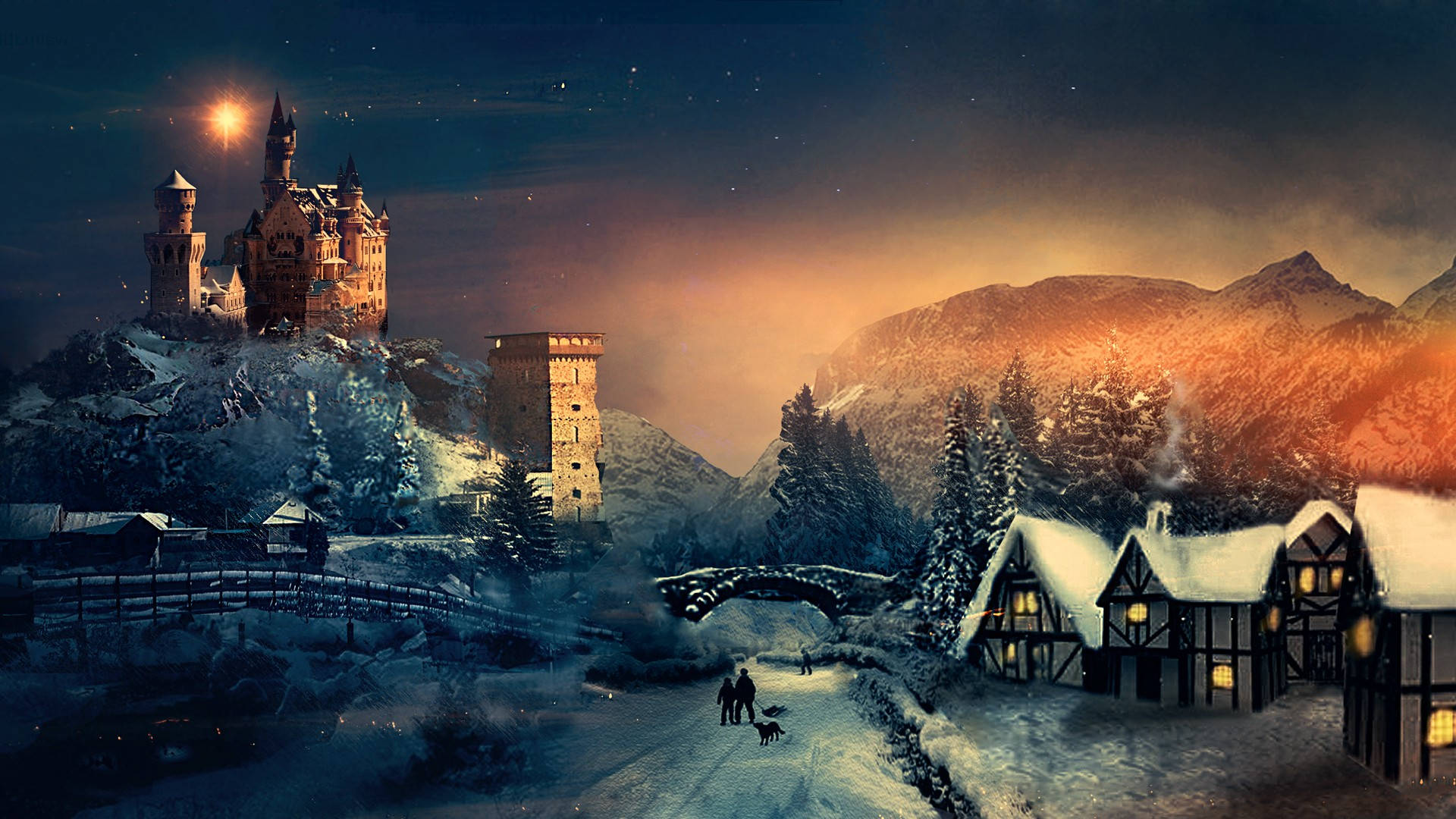 A Majestic Winter Wonderland Background