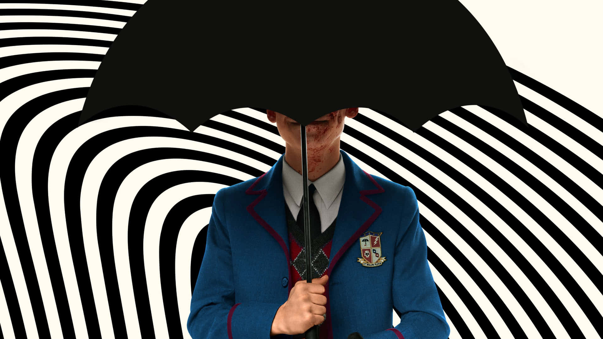 A Man In A Blue Suit Holding An Umbrella Background