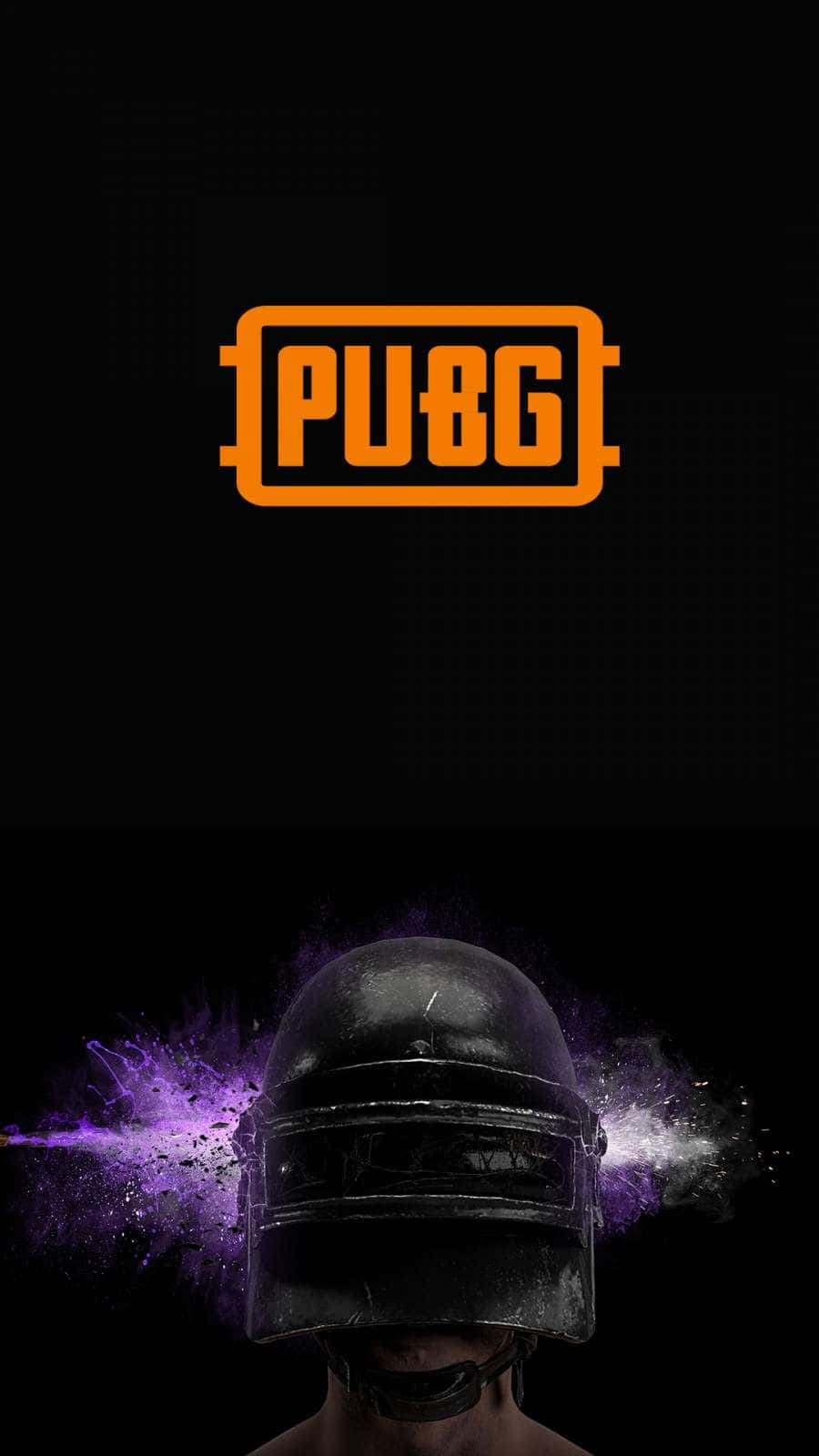 A Man In A Helmet With The Word Pu8g On It Background