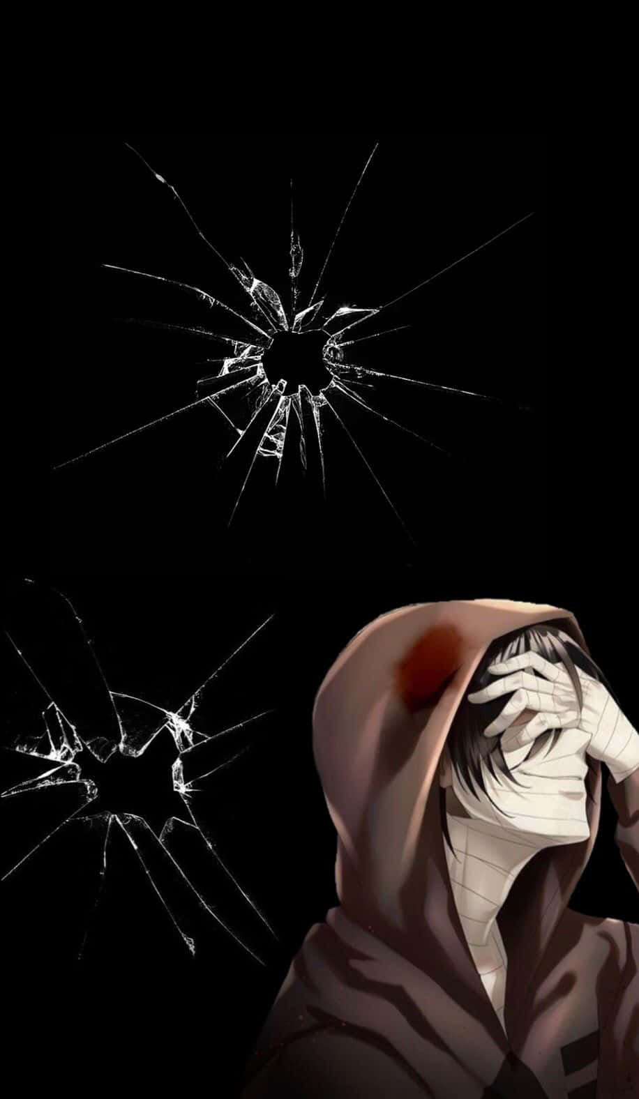 A Man In A Hoodie Is Holding A Broken Glass