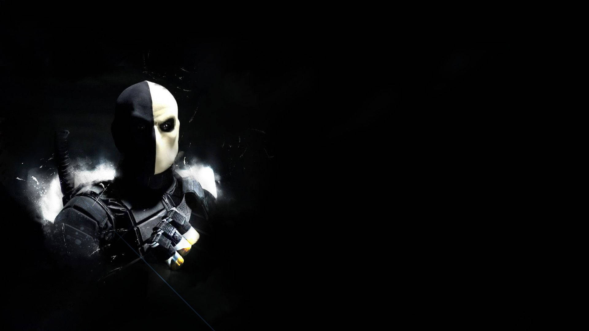 A Man In A Mask Is Holding A Gun Background