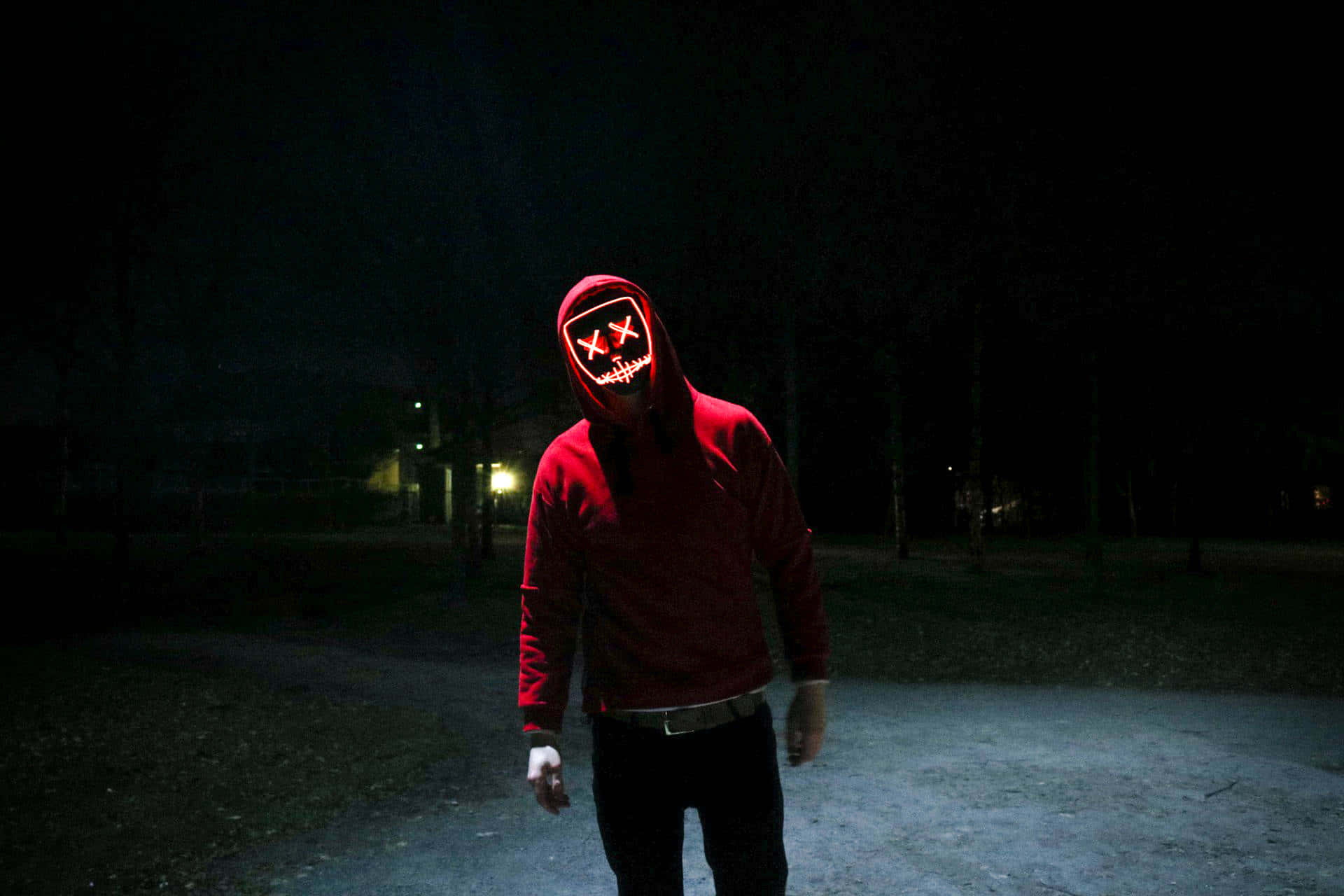 A Man In A Red Hoodie Background