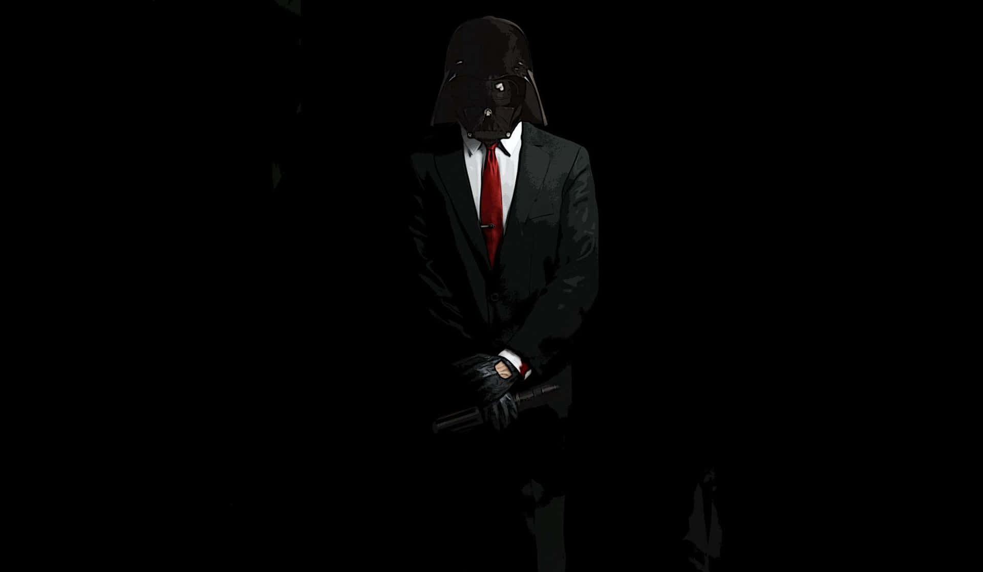 A Man In A Suit And Tie Is Holding A Gun Background