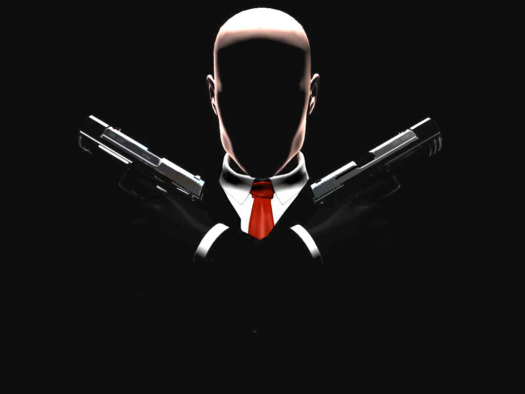 A Man In A Suit Holding Two Guns Background