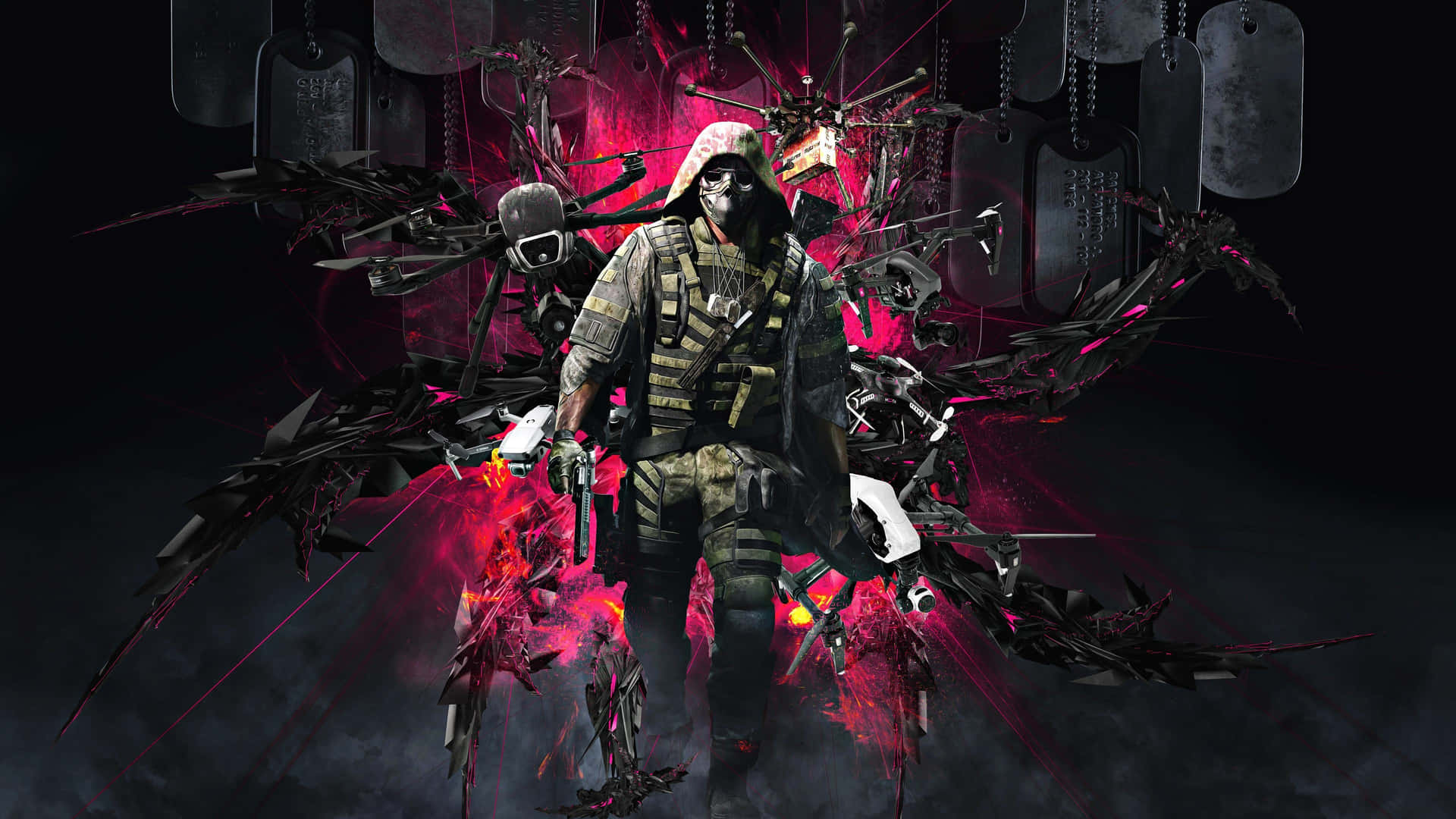 A Man In A Suit Is Standing In Front Of A Dark Background Background