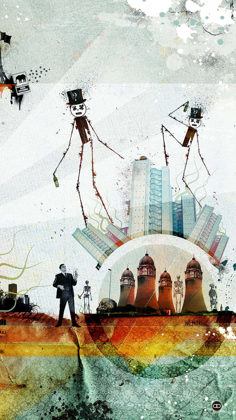 A Man Is Flying A Kite Background