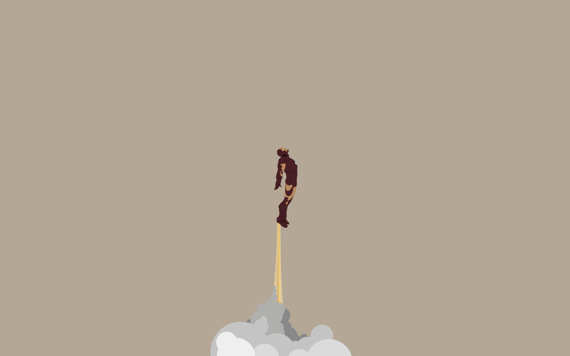 A Man Is Flying On A Stick In The Air