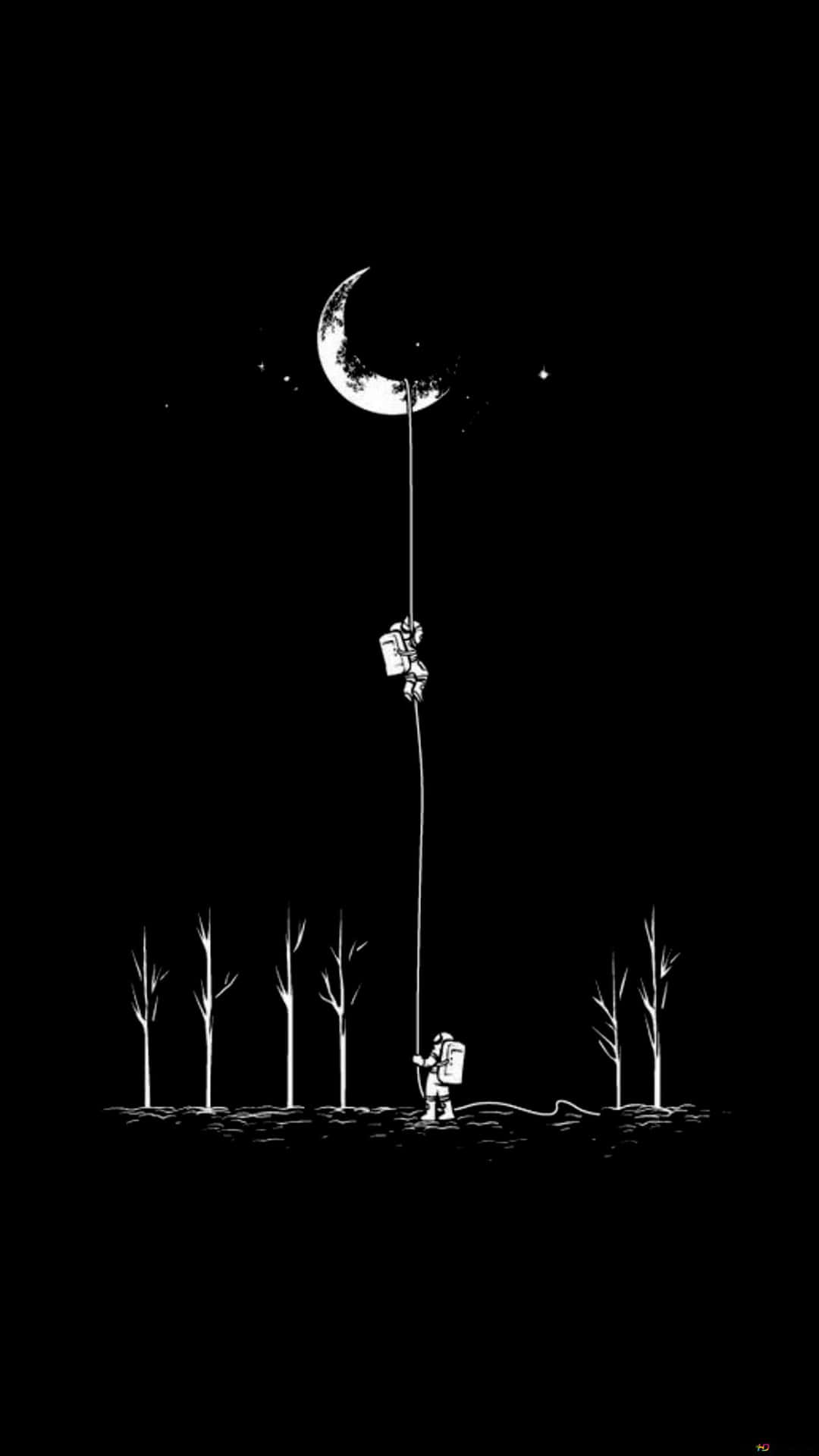 A Man Is Hanging From A Rope In The Dark Background