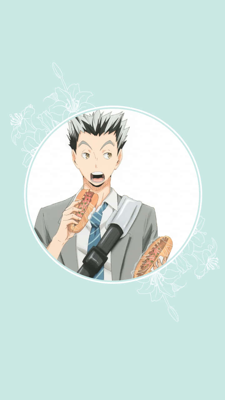 A Man Is Holding A Sandwich And Eating It Background