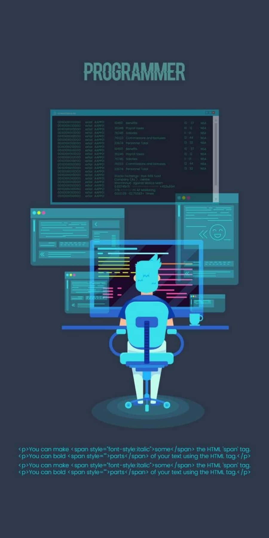 A Man Is Sitting At A Computer Background