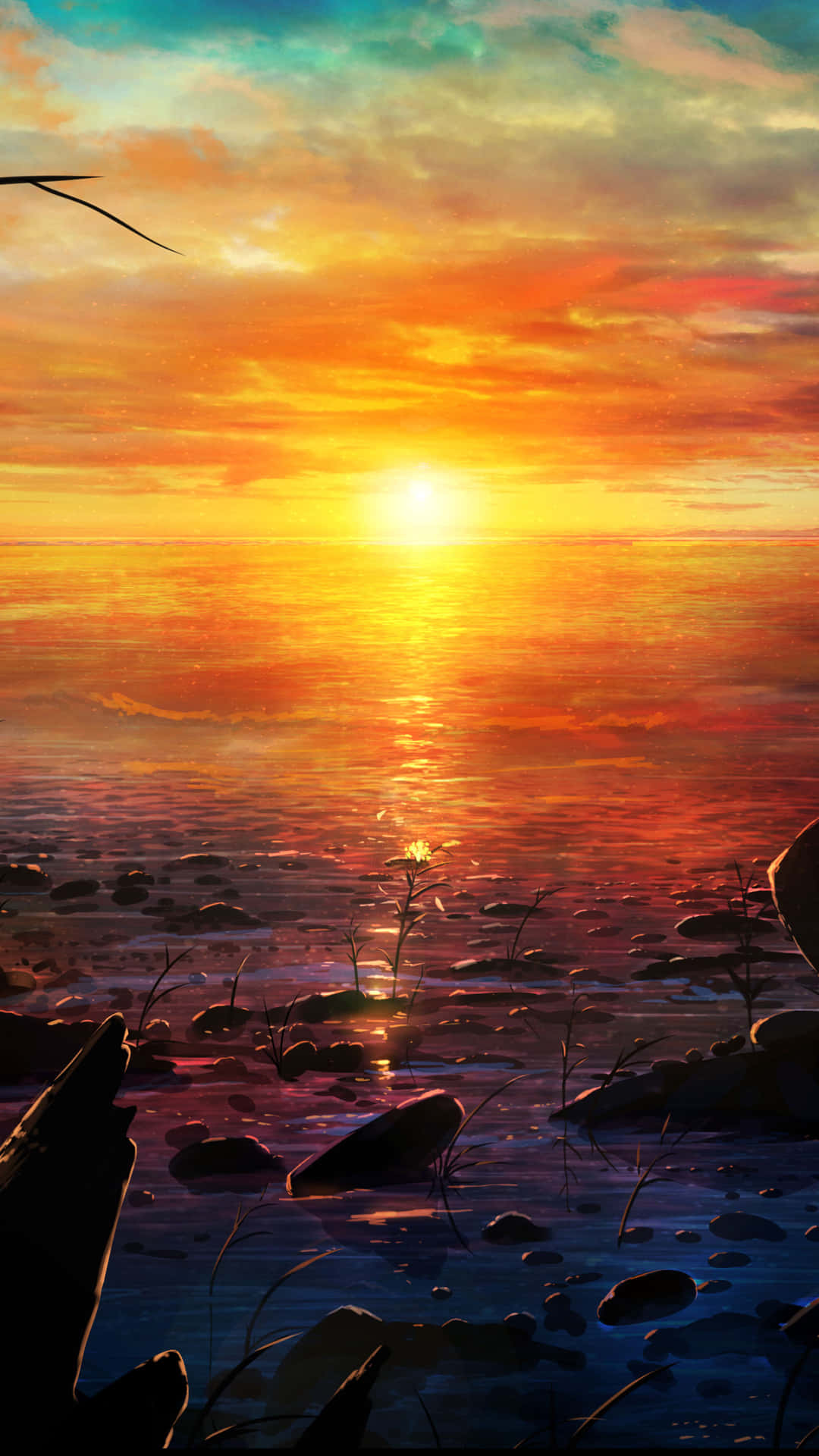 A Man Is Sitting On A Rock In The Water Background