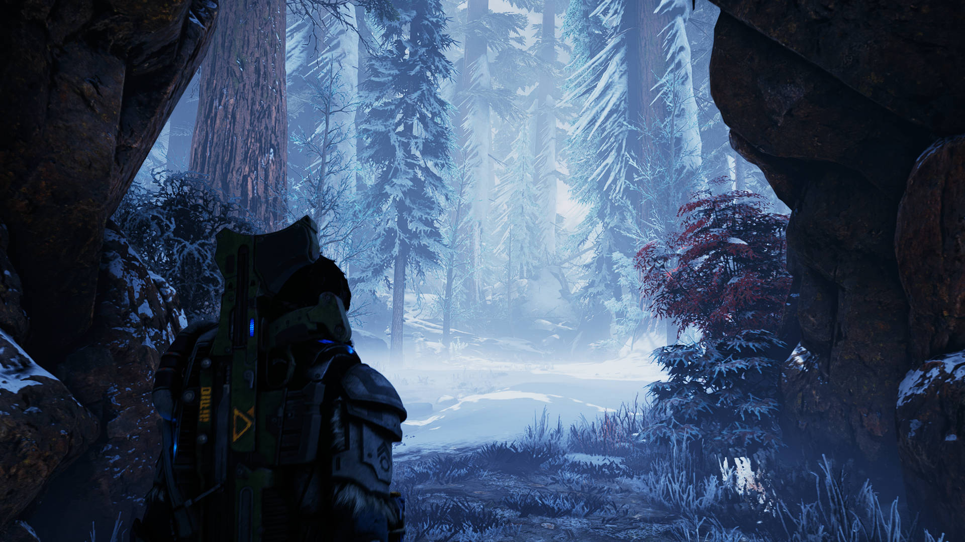 A Man Is Walking Through A Forest In A Video Game Background