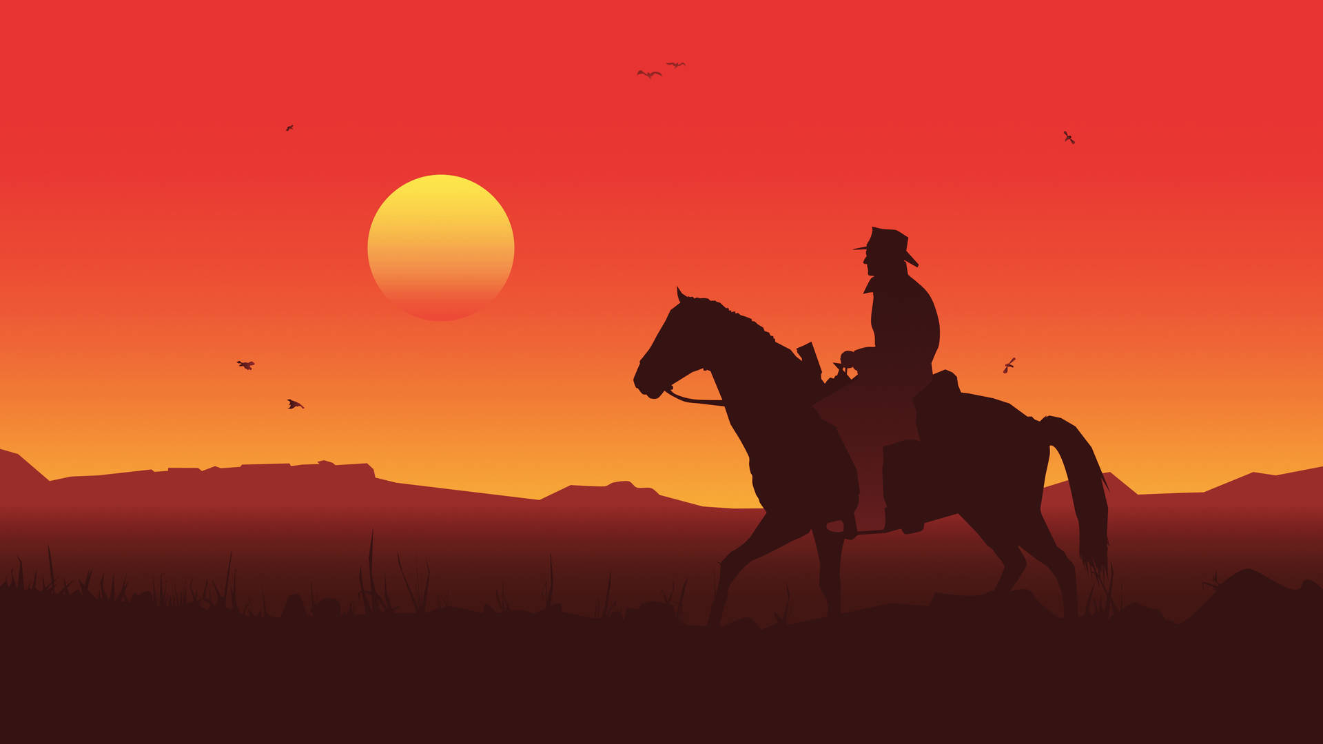 A Man On A Horse Background