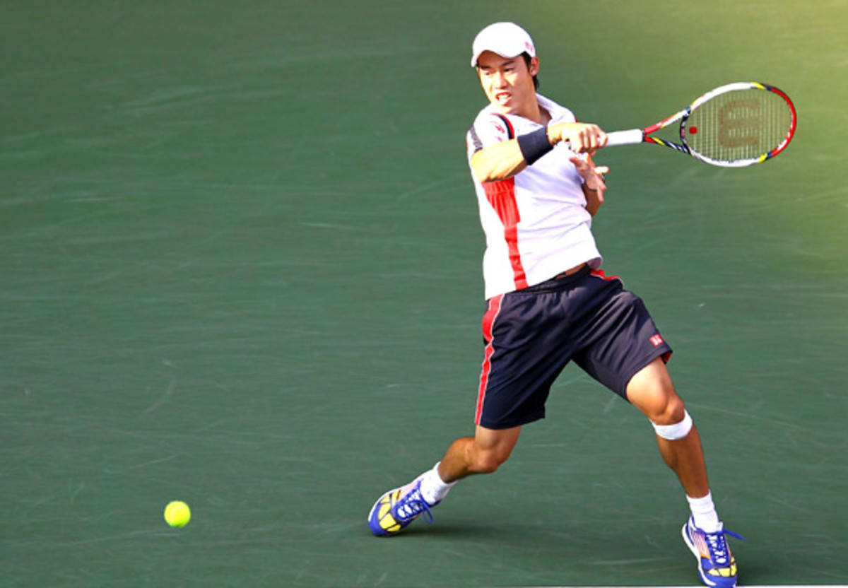 A Man Playing Tennis Background