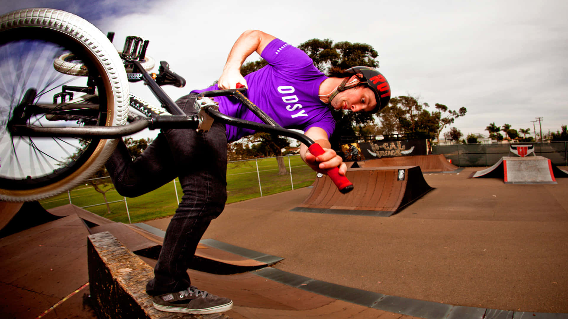 A Man Riding A Bike