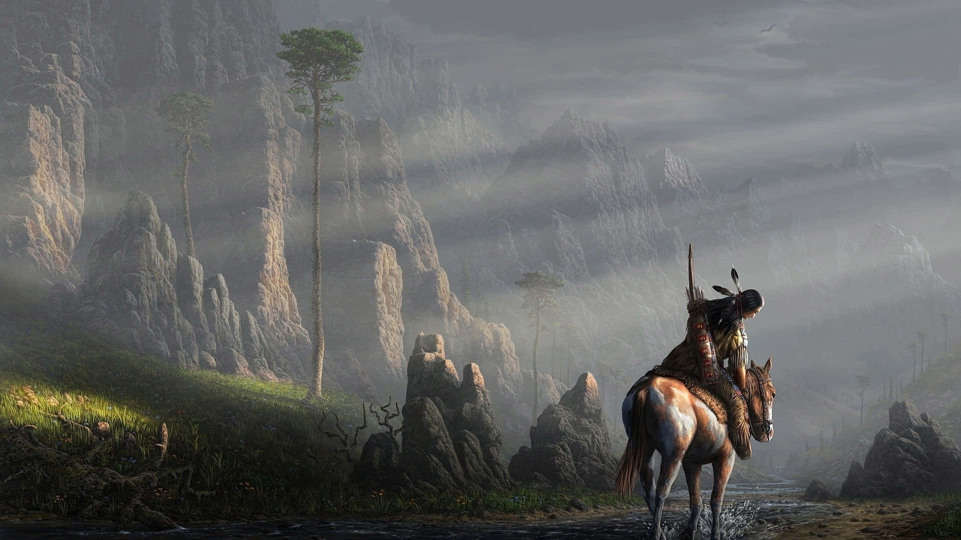 A Man Riding A Horse Background