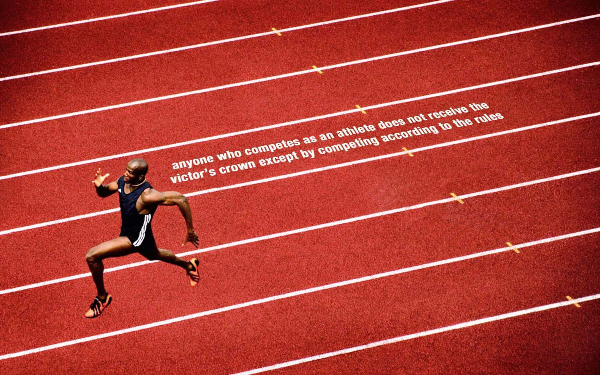 A Man Running On A Track