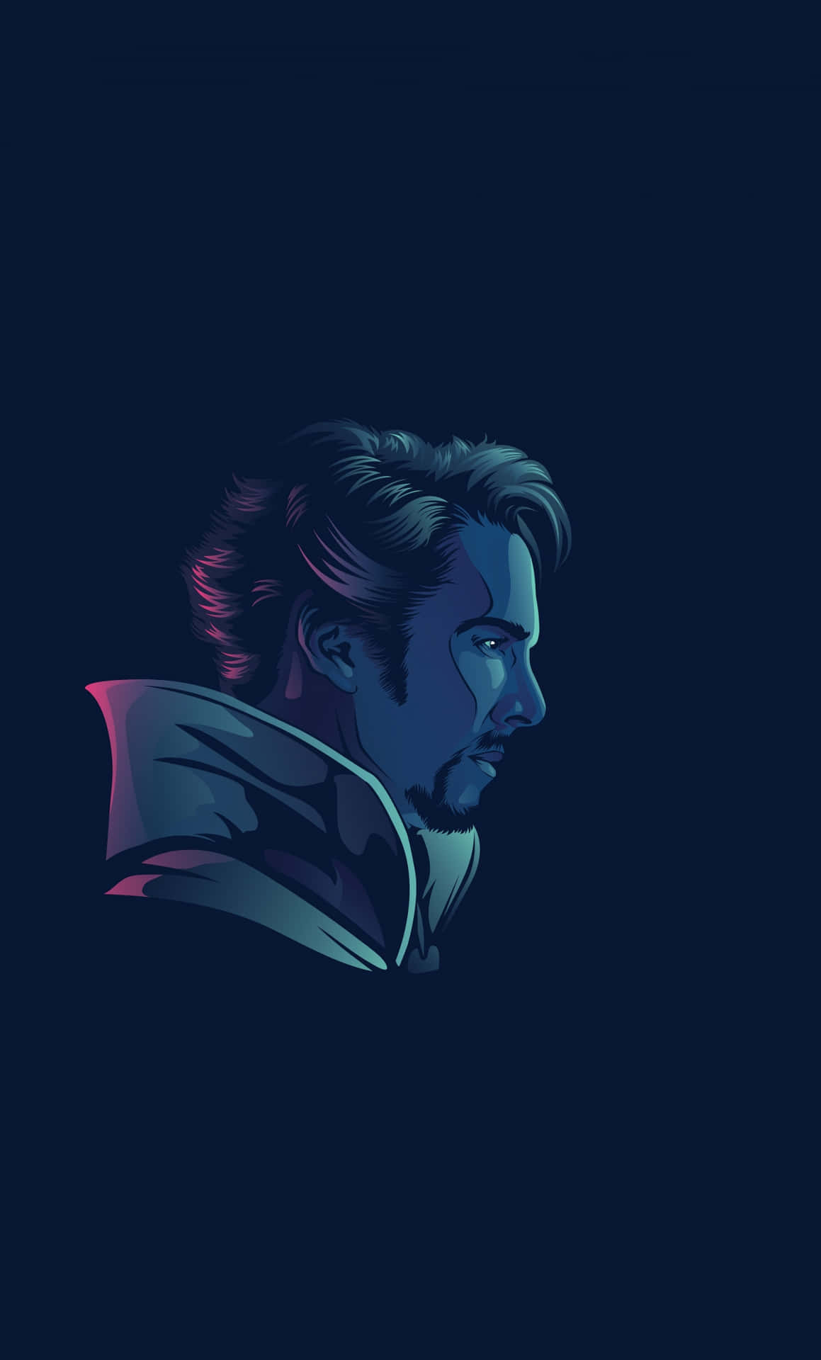 A Man's Head With A Blue Background