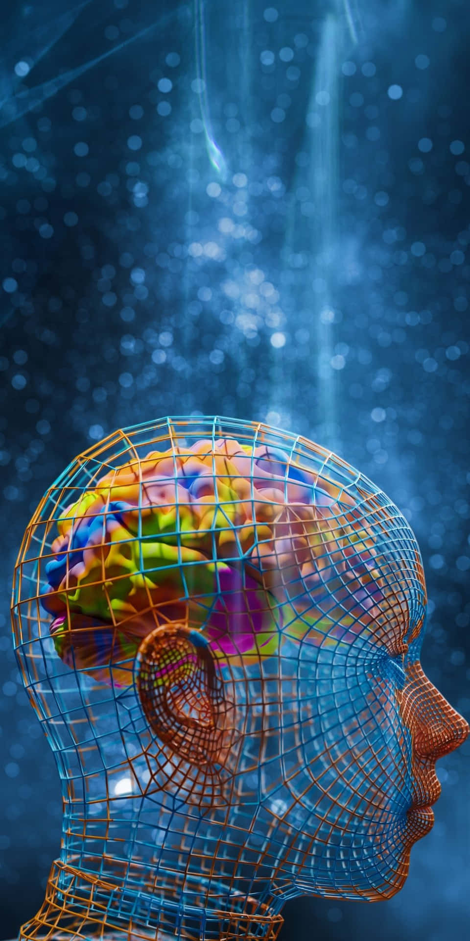 A Man's Head With A Wired Brain Background