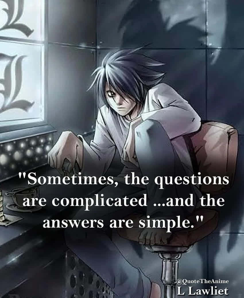 A Man Sitting At A Table With A Quote Background