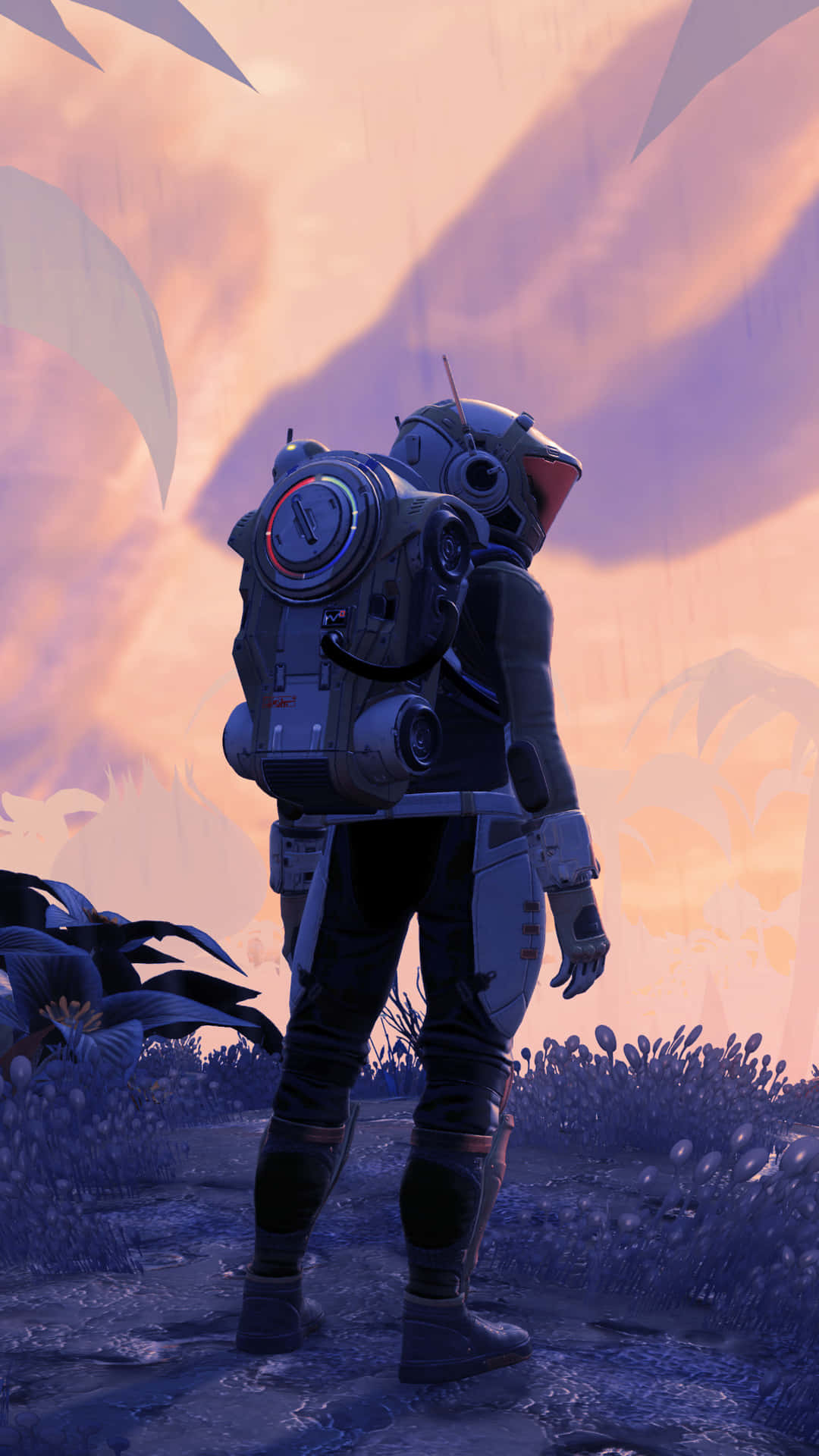 A Man With A Backpack Background