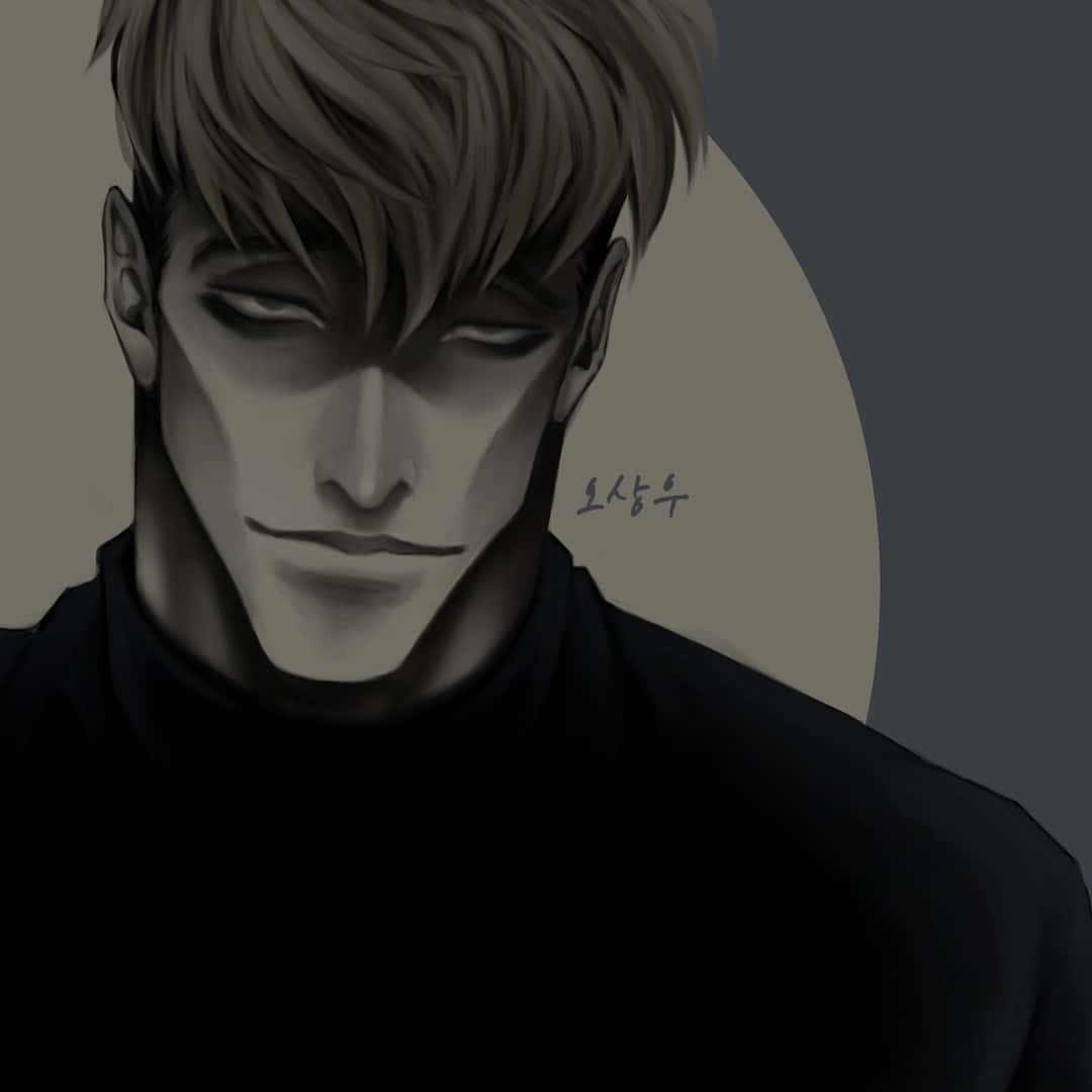 A Man With A Black Shirt And A Black Hat Background