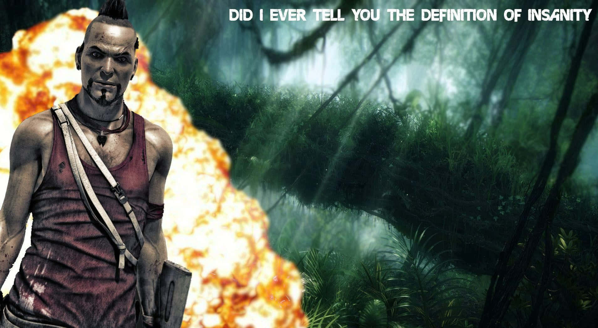 A Man With A Gun In Front Of A Fire Background