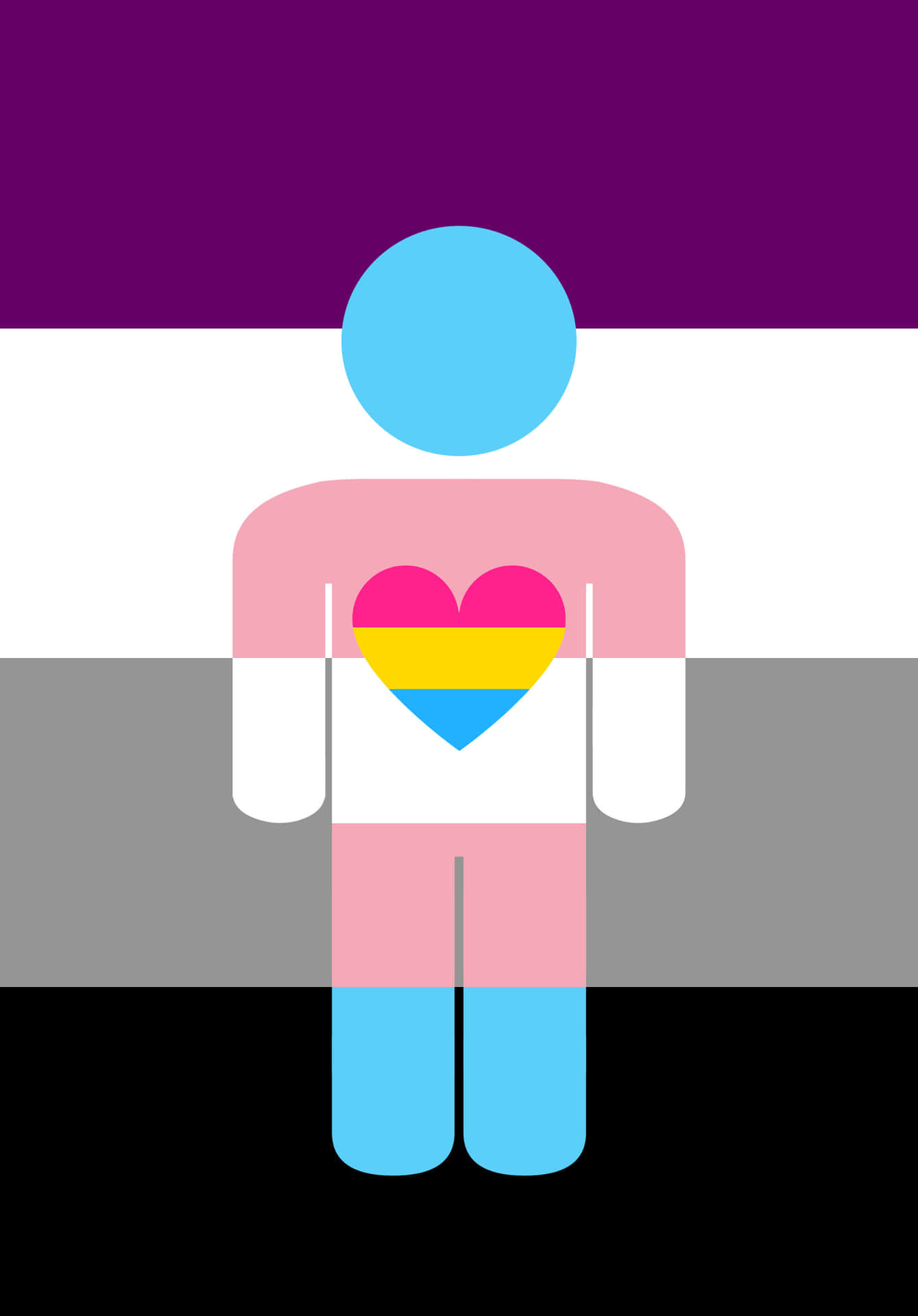 A Man With A Heart On A Rainbow Flag Background